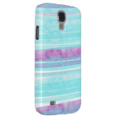 Aqua en Paarse Waterverf Samsung Galaxy S4 Hoesje (Back/Rechts)
