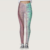Aqua en Plum Ebroidery Patterned Leggings (Voorkant)