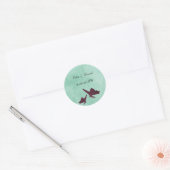 Aqua en Plum  vlinders enveloppen zeehonden Ronde Sticker (Envelop)