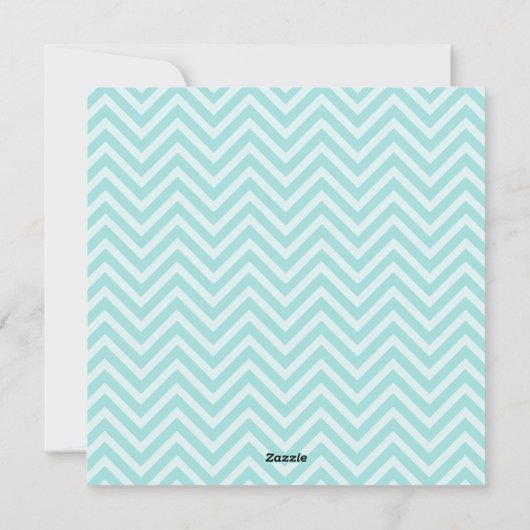 Aqua en Red Chevrons Custom Holiday Cards Feestdagenkaart (Achterkant)