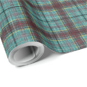 Aqua en Red Holiday Cadeaupapier (Rol Hoek)