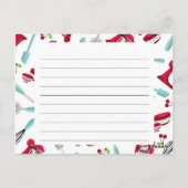 Aqua en Red Kitchen Gadget Recipcard Briefkaart (Achterkant)