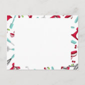 Aqua- en Red Kitchen Gadget Recipcard ongeëigend Briefkaart (Achterkant)