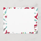 Aqua- en Red Kitchen Gadget Recipcard ongeëigend Briefkaart (Voorkant)