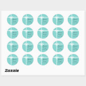 Aqua en Ribbon Favor Stickers (Vel)
