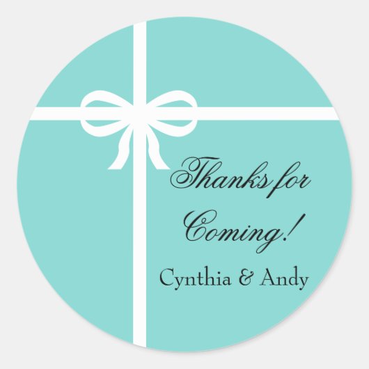 Aqua en Ribbon Favor Stickers (Voorkant)