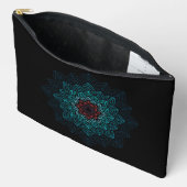 Aqua en Rode Bloem Mandala Etui (Open)
