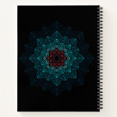 Aqua en Rode Bloem Mandala Notitieboek (Achterkant)