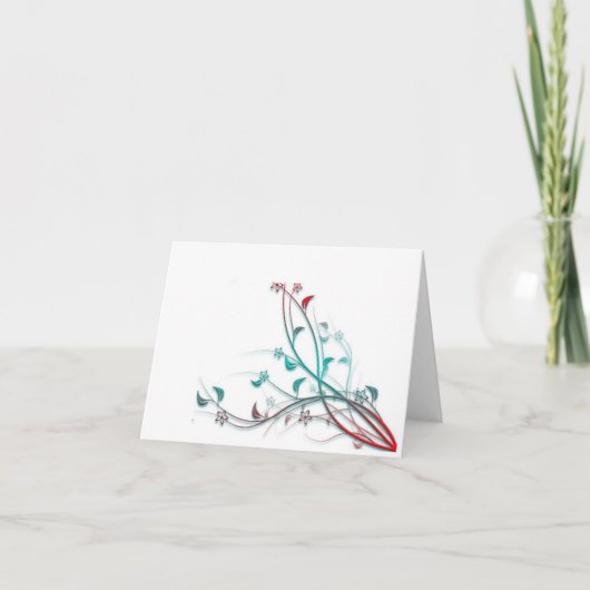 Aqua en Rode Notecard Kaart (Voorkant)