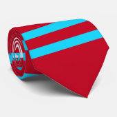 Aqua en Rood Stropdas (Opgerold)