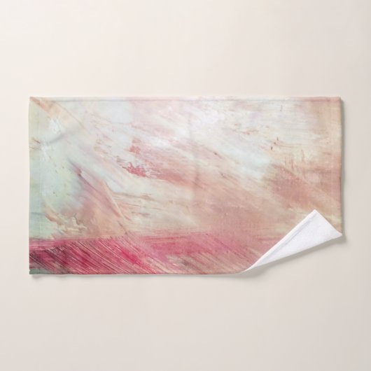 Aqua en Roze Borstelslag Abstracte Badhanddoek Set Bad Handdoek (Handdoek)