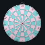 Aqua en Roze Dartbord<br><div class="desc">Aqua and Pink Dart Board</div>