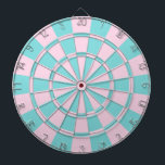 Aqua en Roze Dartbord<br><div class="desc">Aqua and Pink Dart Board</div>