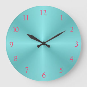 Aqua en roze > gewone wandklok