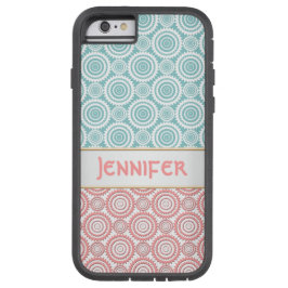 Aqua en Roze Meisjesachtig Geometrisch Persoonlijk iPhone 13 Hoesje
