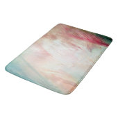 Aqua en Roze penseel Slag Abstracte Bath Mat (Gekanteld)