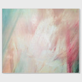 Aqua en Roze penseelstreek Cadeaupapier (Vlak)