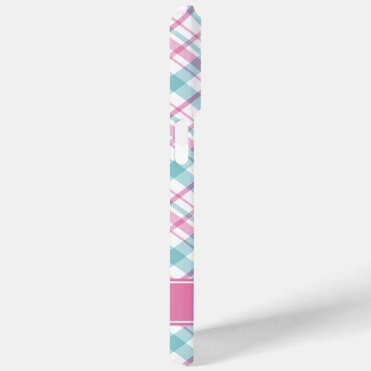 Aqua en Roze Plaid Patroon Case-Mate iPhone Case (Achterkant / Rechts)