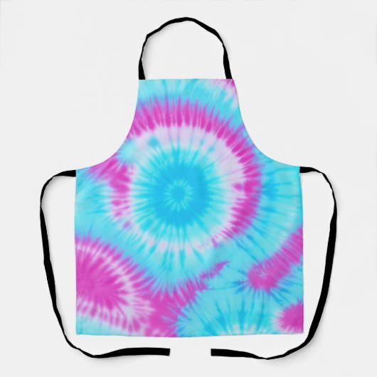 Aqua en Roze Tie Dye Schort (Voorkant)