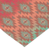 Aqua en Rust Ombre Southwestern Style Lange Tafelloper (Hoek)