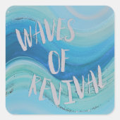 Aqua en Seafoam Golven Christelijke Sticker (Voorkant)