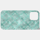 Aqua en Silver Pattern Case-Mate iPhone Case (Achterkant (horizontaal))