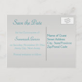 Aqua en Silver Quinceanera Save the Date Kaart (Achterkant)