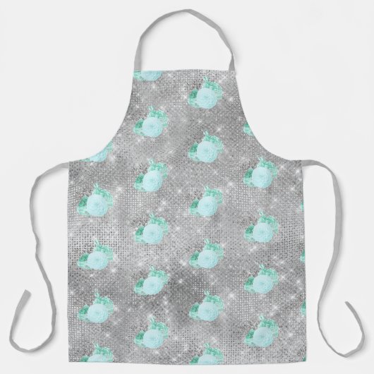 Aqua en Silver Series Design 14 Schort (Voorkant)