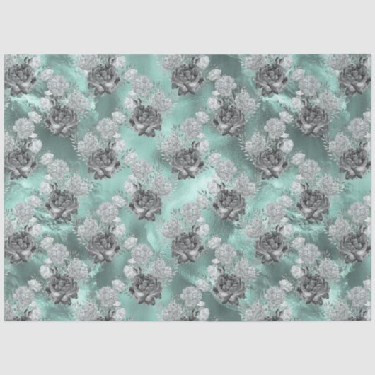 Aqua en Silver Series Design 5 Tissuepapier (Voorkant)