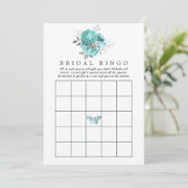 Aqua en Silver  Shabby Rozen Vrijgezellenfeest Kaart (Staand voorkant)