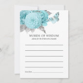 Aqua en Silver  Shabby Rozen Wedding Kaart (Voorkant)