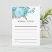 Aqua en Silver  Shabby Rozen Wedding Kaart (Staand voorkant)