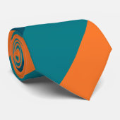 Aqua en Sinaasappel Stropdas (Opgerold)