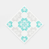 Aqua en Soft Grey Fancy Patroon Papier servetten (Hoek)