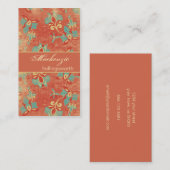  Aqua en Tangerine Floral Visitekaartje (Voorkant / Achterkant)