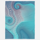Aqua en Taupe Oceanic Swirls Abstract Fleece Deken (Voorkant)