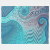 Aqua en Taupe Oceanic Swirls Abstract Fleece Deken (Voorkant (Horizontaal))