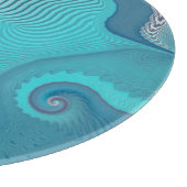Aqua en Taupe Oceanic Swirls Abstract Snijplank (Hoek)