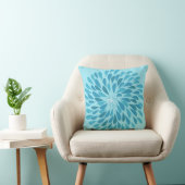 Aqua en Teal Starburst Moderne Bloemenkussen Kussen (Stoel)