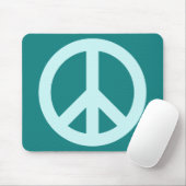 Aqua en Teal Vredessymbool Muismat (Met muis)