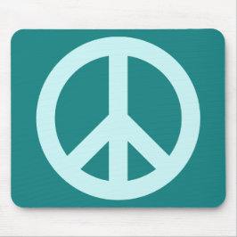 Aqua en Teal Vredessymbool Muismat