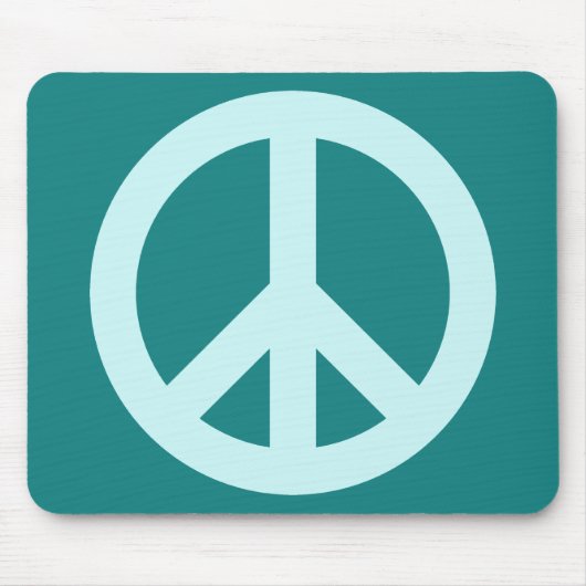 Aqua en Teal Vredessymbool Muismat (Voorkant)