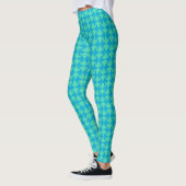 Aqua en Turquoise Islamic Geometric Pattern Leggings (Links)