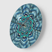 Aqua en Turquoise Lotus Mandala Wall Clock Grote Klok (Hoek)