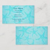 Aqua en Turquoise Starfish Design. Visitekaartje (Voorkant / Achterkant)