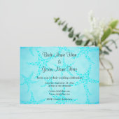 Aqua en Turquoise Starfish Wedding. Kaart (Staand voorkant)