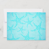 Aqua en Turquoise Starfish Wedding. Kaart (Achterkant)