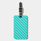 Aqua en Turquoise Stripes Bagagelabel (Voorkant verticaal)
