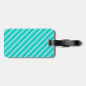 Aqua en Turquoise Stripes Bagagelabel (Achterkant horizontaal)