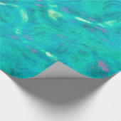 Aqua en Turquoise Water Abstract Cadeaupapier (Hoek)